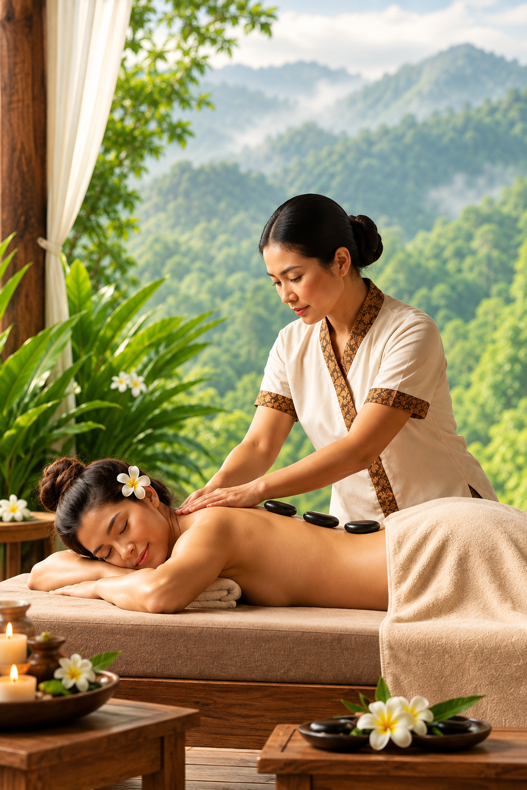 Luxurious body therapy setting